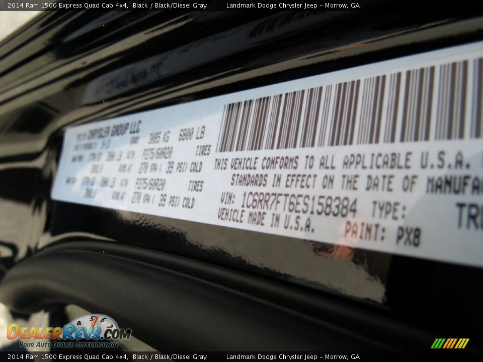 2014 Ram 1500 Express Quad Cab 4x4 Black / Black/Diesel Gray Photo #11