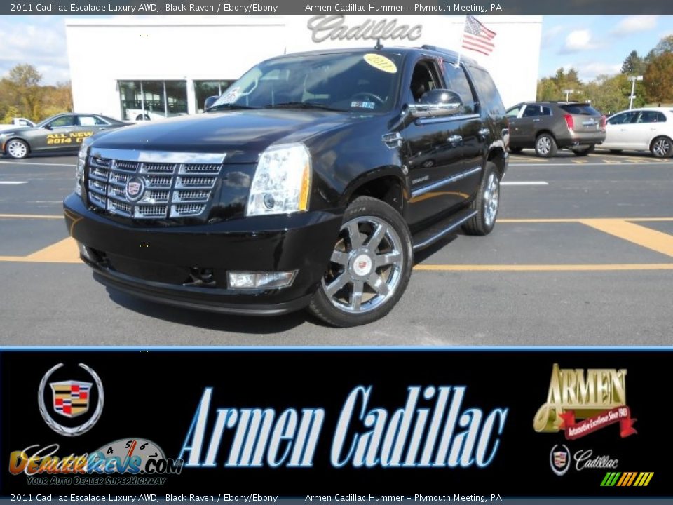2011 Cadillac Escalade Luxury AWD Black Raven / Ebony/Ebony Photo #1