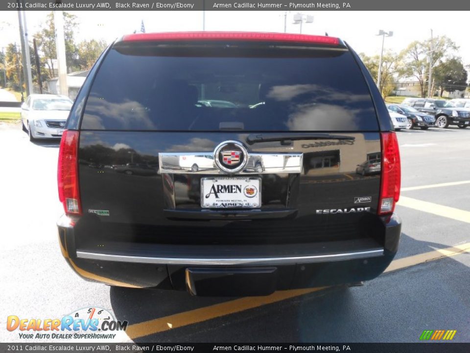 2011 Cadillac Escalade Luxury AWD Black Raven / Ebony/Ebony Photo #6