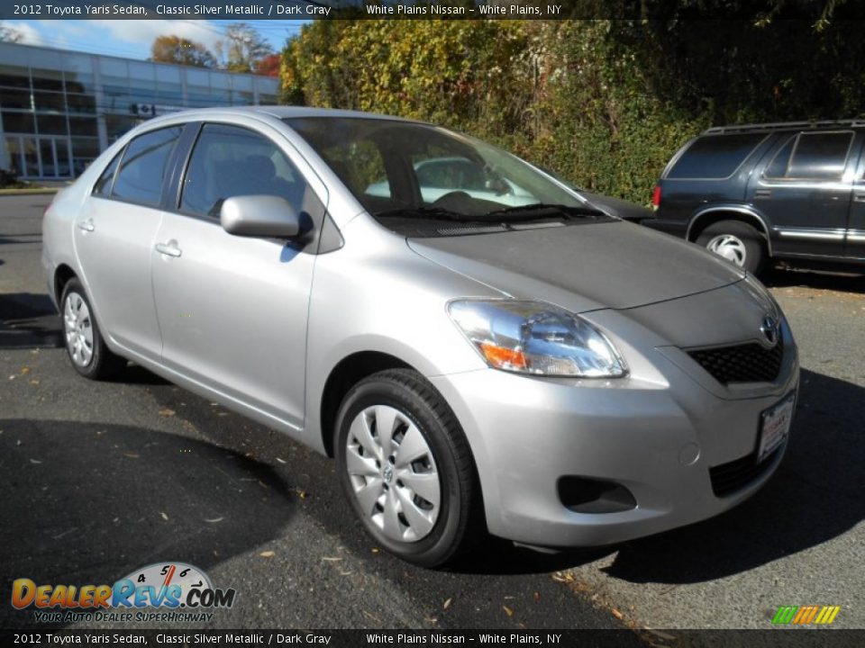 2012 Toyota Yaris Sedan Classic Silver Metallic / Dark Gray Photo #1
