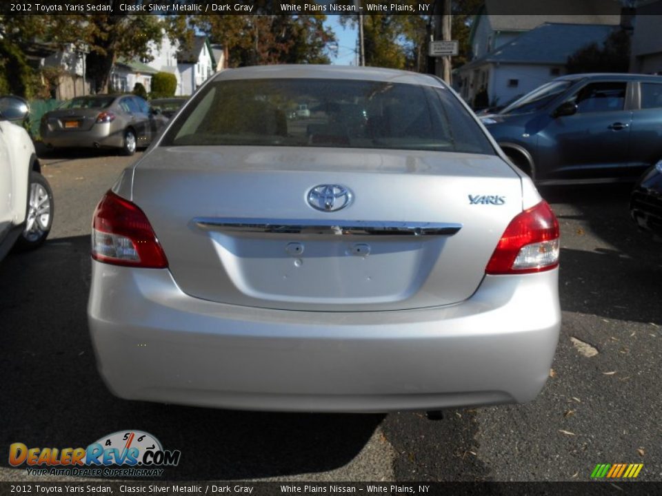 2012 Toyota Yaris Sedan Classic Silver Metallic / Dark Gray Photo #5