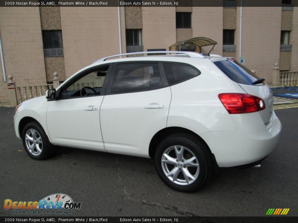 2009 Nissan Rogue SL AWD Phantom White / Black/Red Photo #4