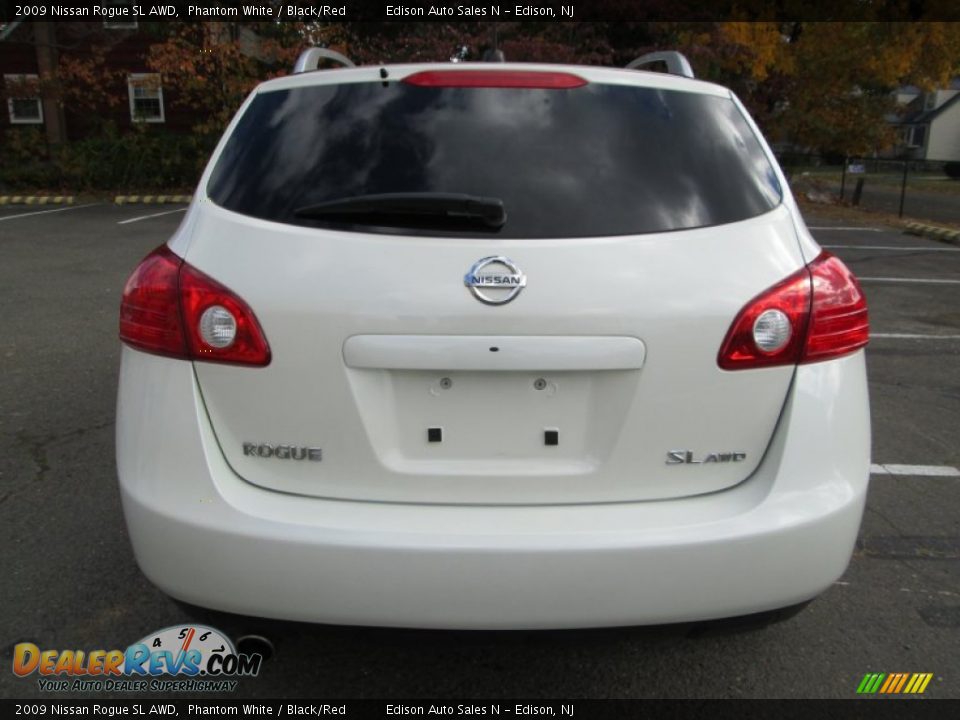 2009 Nissan Rogue SL AWD Phantom White / Black/Red Photo #6