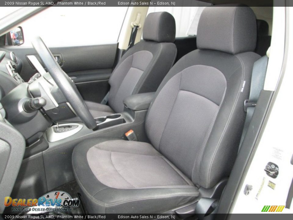 2009 Nissan Rogue SL AWD Phantom White / Black/Red Photo #13