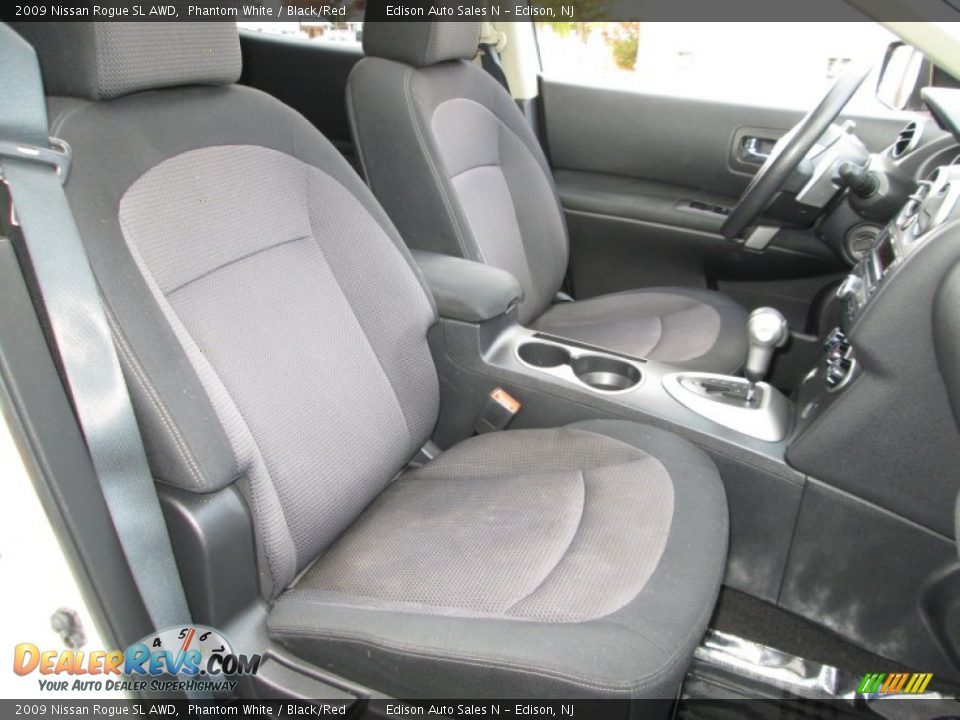 2009 Nissan Rogue SL AWD Phantom White / Black/Red Photo #14