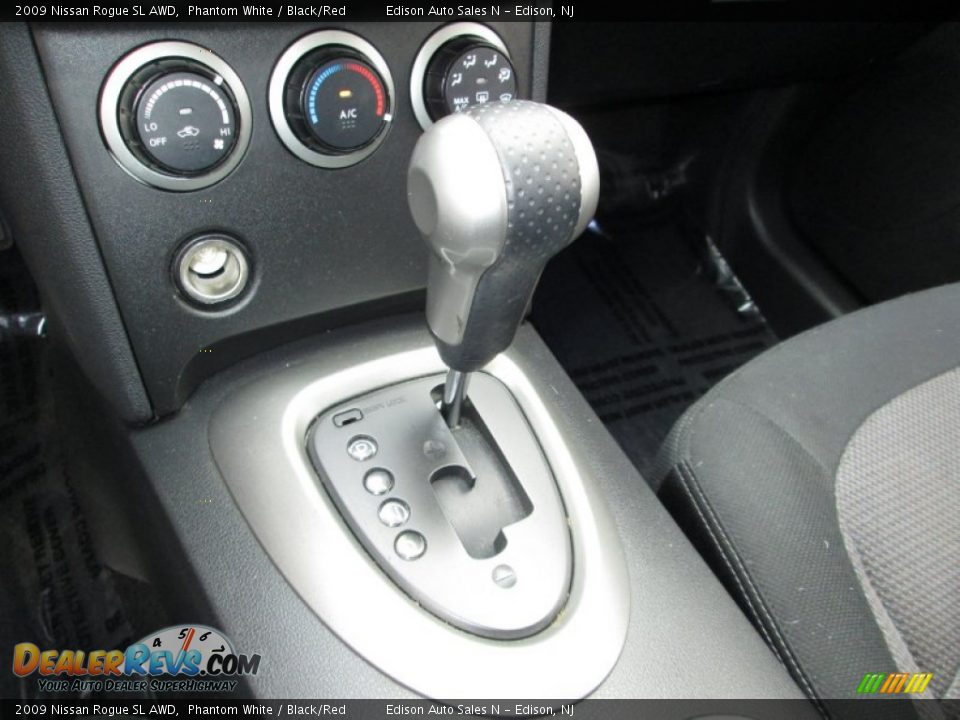 2009 Nissan Rogue SL AWD Phantom White / Black/Red Photo #21