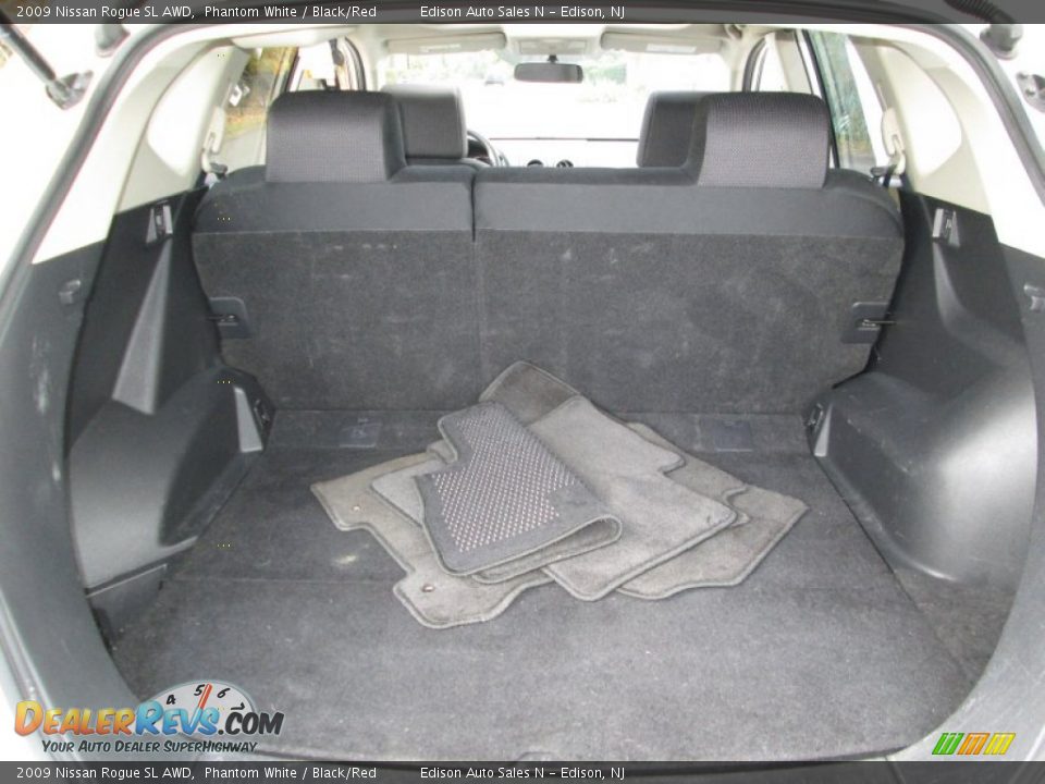 2009 Nissan Rogue SL AWD Phantom White / Black/Red Photo #25