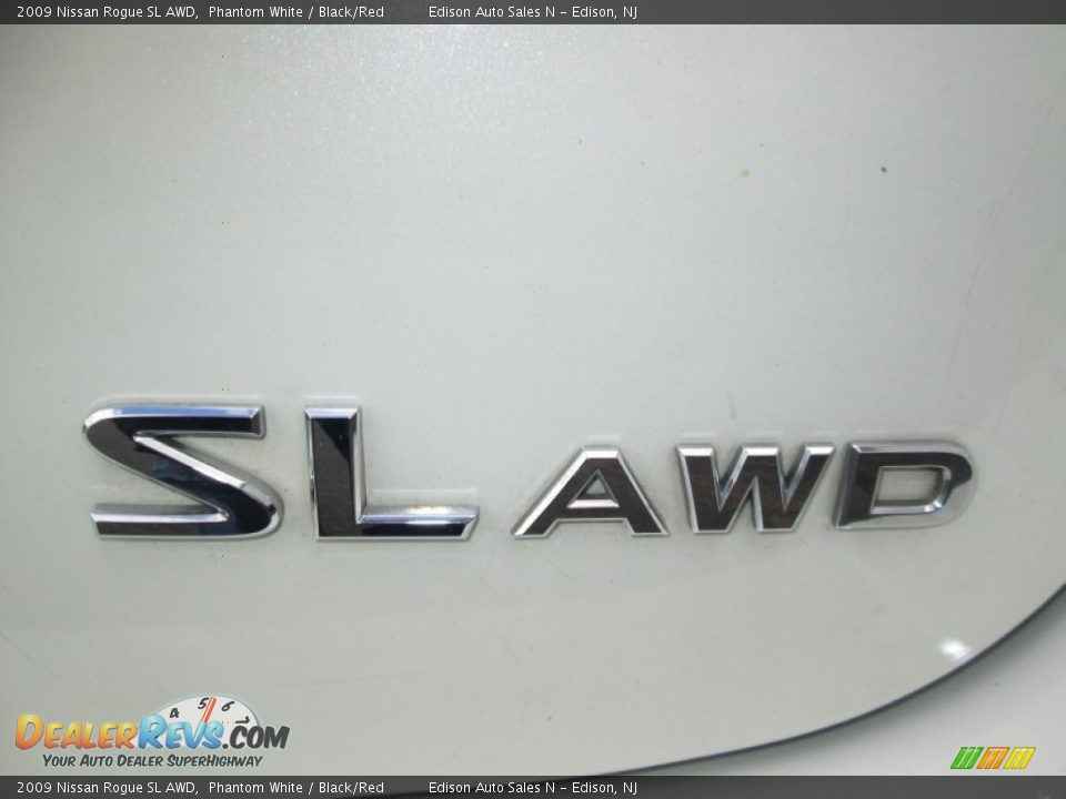 2009 Nissan Rogue SL AWD Phantom White / Black/Red Photo #28