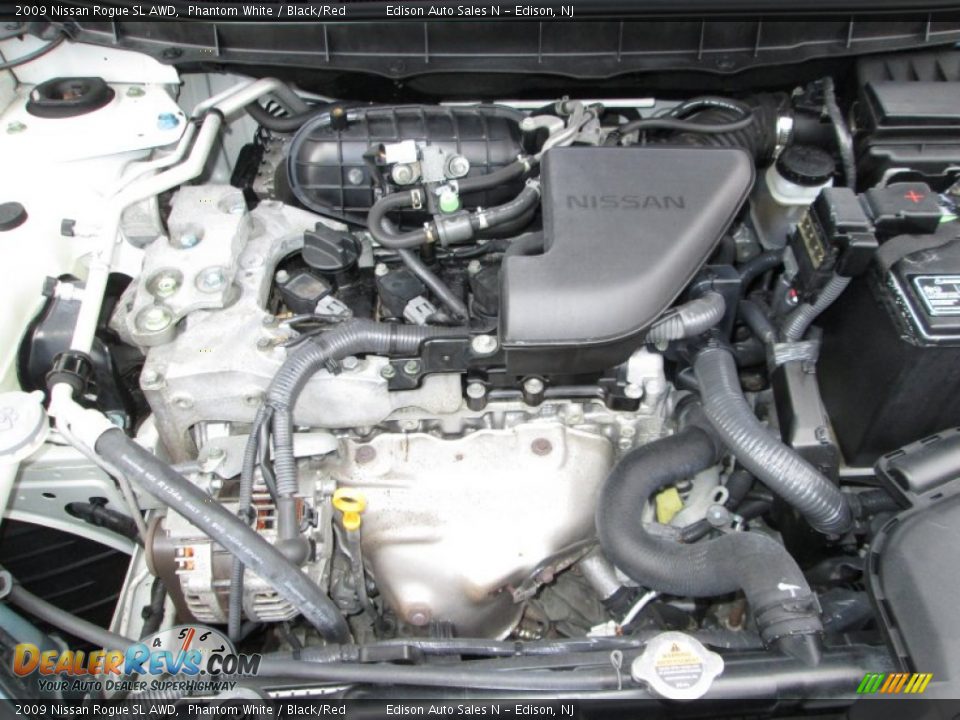 2009 Nissan Rogue SL AWD Phantom White / Black/Red Photo #29