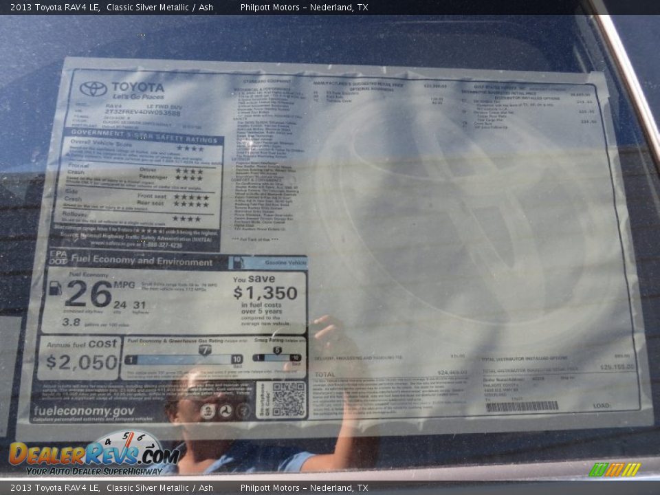 2013 Toyota RAV4 LE Classic Silver Metallic / Ash Photo #34