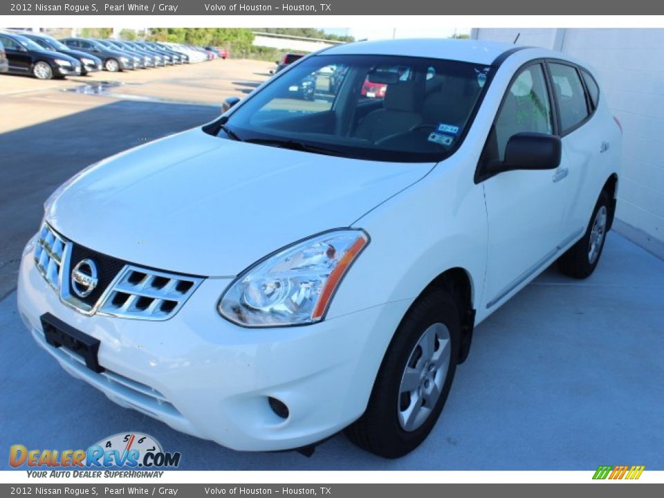 2012 Nissan Rogue S Pearl White / Gray Photo #3