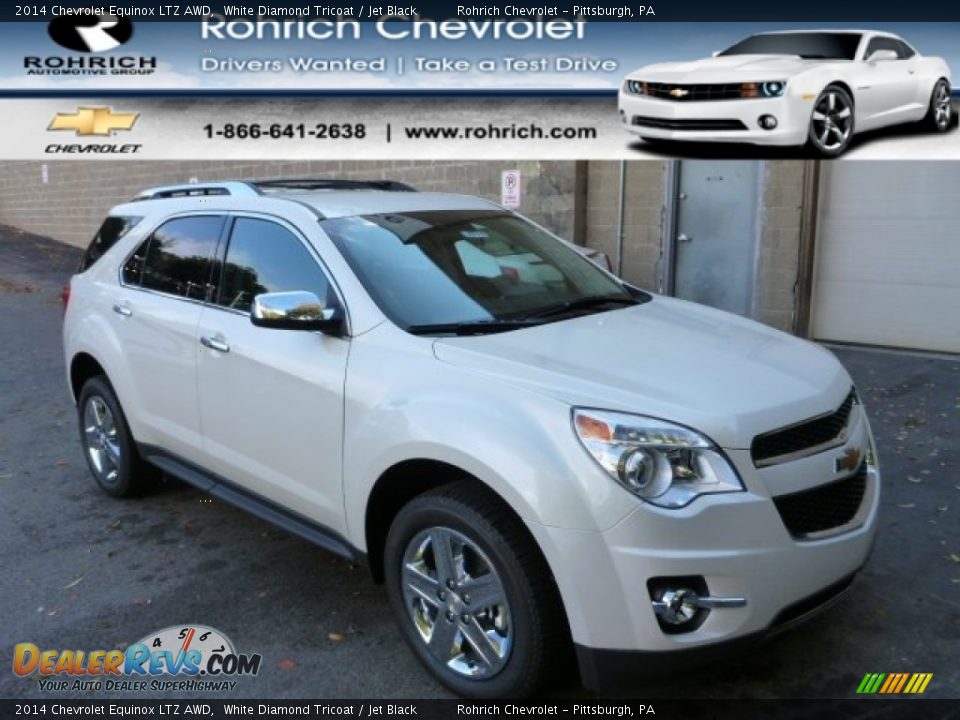 2014 Chevrolet Equinox LTZ AWD White Diamond Tricoat / Jet Black Photo #1