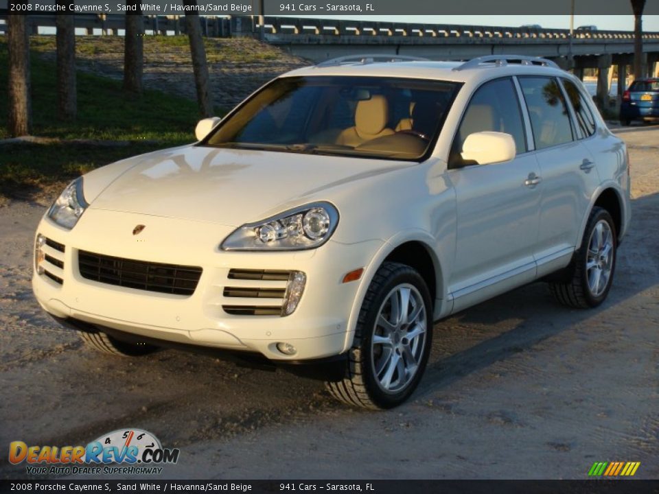 2008 Porsche Cayenne S Sand White / Havanna/Sand Beige Photo #3