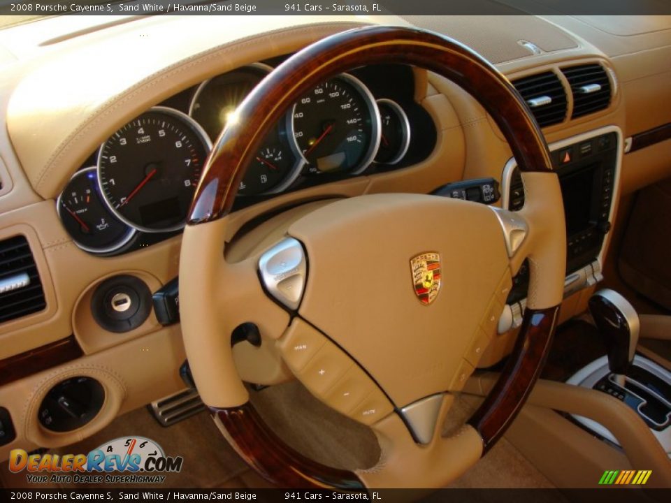 2008 Porsche Cayenne S Sand White / Havanna/Sand Beige Photo #13