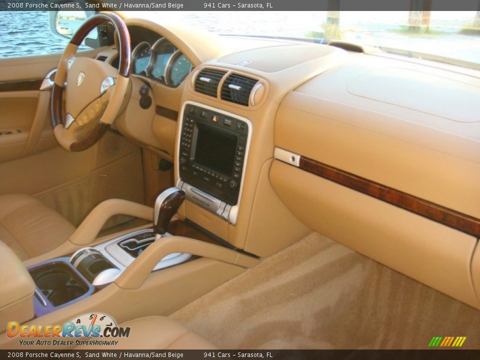 2008 Porsche Cayenne S Sand White / Havanna/Sand Beige Photo #24