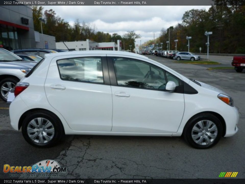2012 Toyota Yaris L 5 Door Super White / Dark Gray Photo #2