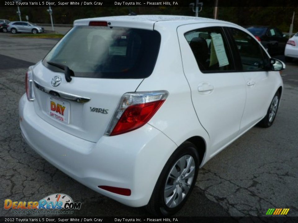 2012 Toyota Yaris L 5 Door Super White / Dark Gray Photo #3