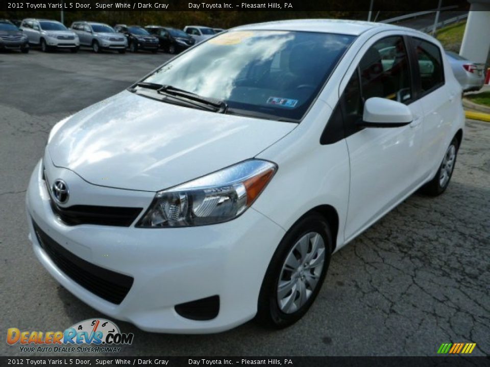 2012 Toyota Yaris L 5 Door Super White / Dark Gray Photo #7
