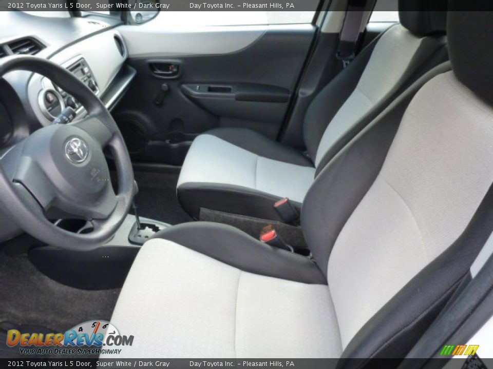 2012 Toyota Yaris L 5 Door Super White / Dark Gray Photo #10