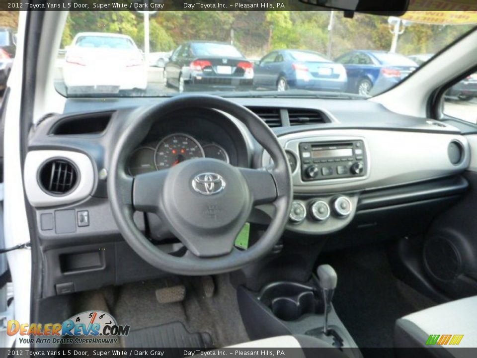 2012 Toyota Yaris L 5 Door Super White / Dark Gray Photo #12