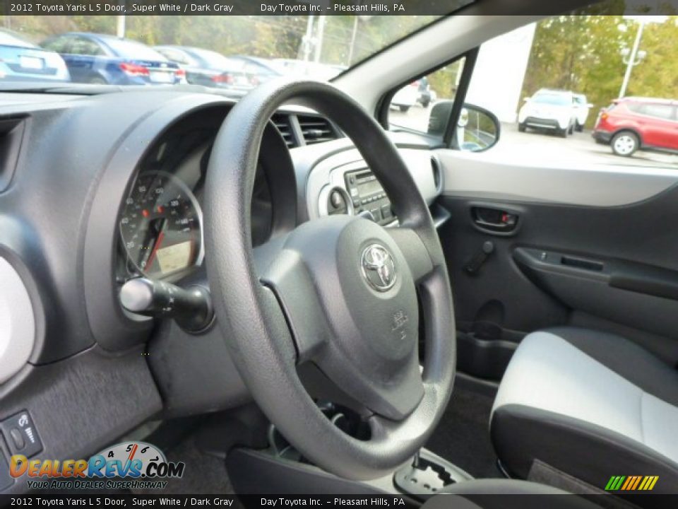 2012 Toyota Yaris L 5 Door Super White / Dark Gray Photo #15