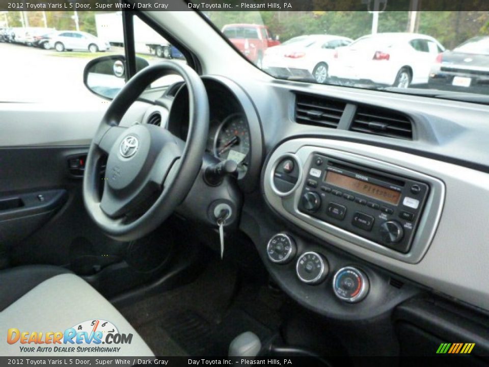2012 Toyota Yaris L 5 Door Super White / Dark Gray Photo #17