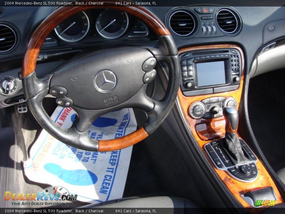 Charcoal Interior - 2004 Mercedes-Benz SL 500 Roadster Photo #13