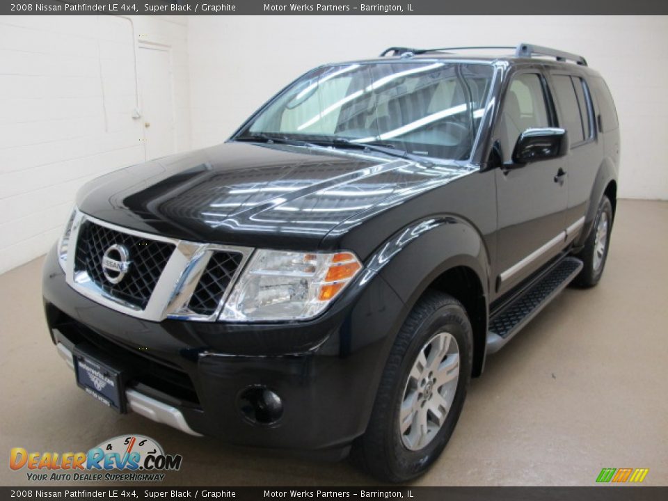 2008 Nissan Pathfinder LE 4x4 Super Black / Graphite Photo #4