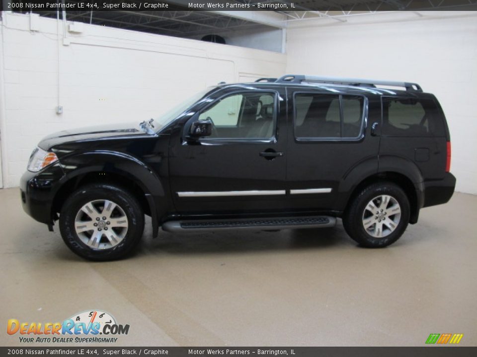 2008 Nissan Pathfinder LE 4x4 Super Black / Graphite Photo #5