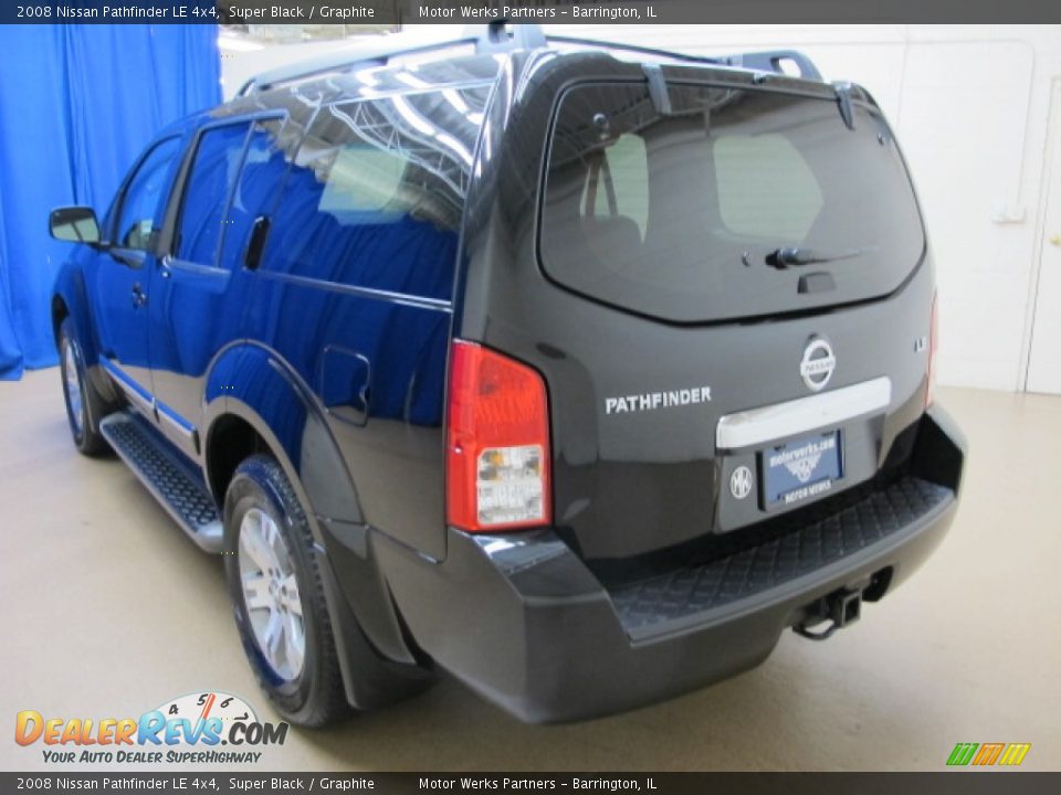 2008 Nissan Pathfinder LE 4x4 Super Black / Graphite Photo #6