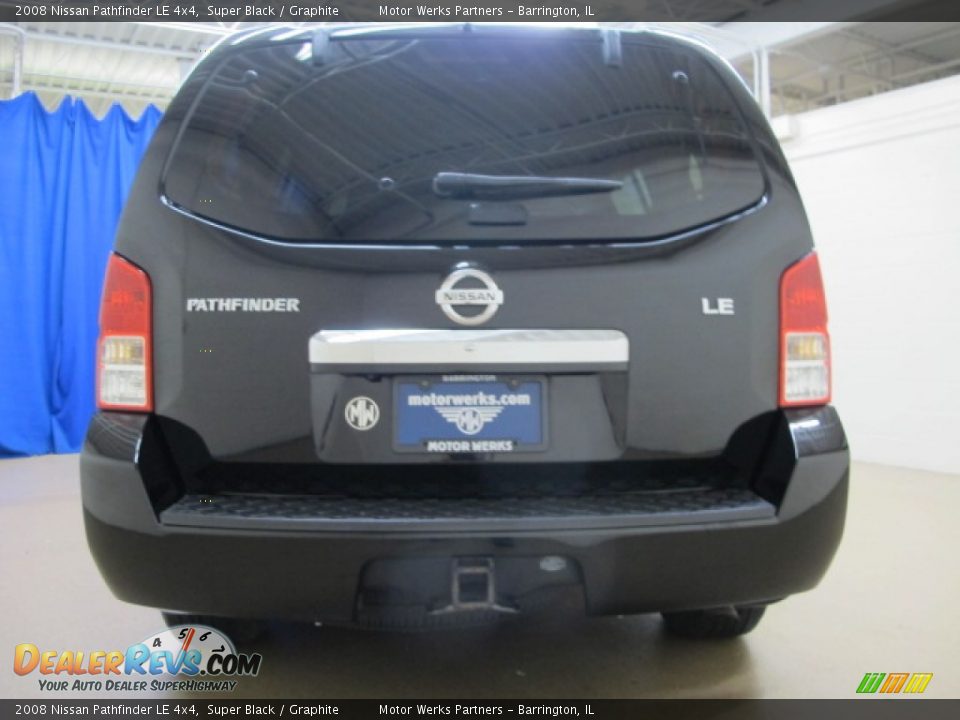 2008 Nissan Pathfinder LE 4x4 Super Black / Graphite Photo #8