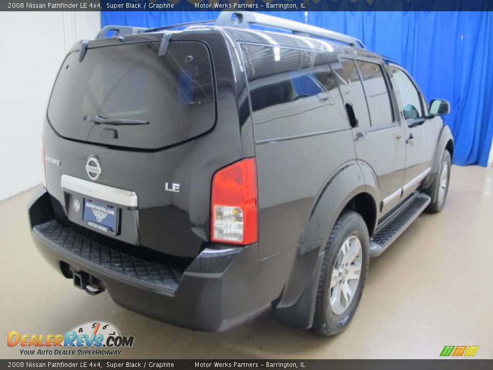 2008 Nissan Pathfinder LE 4x4 Super Black / Graphite Photo #9