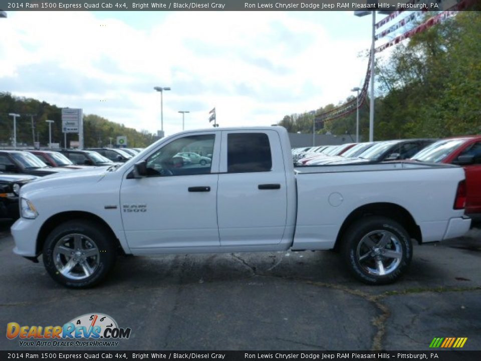 2014 Ram 1500 Express Quad Cab 4x4 Bright White / Black/Diesel Gray Photo #2