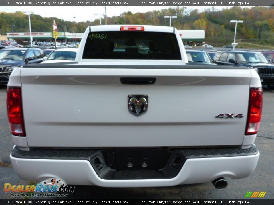 2014 Ram 1500 Express Quad Cab 4x4 Bright White / Black/Diesel Gray Photo #4
