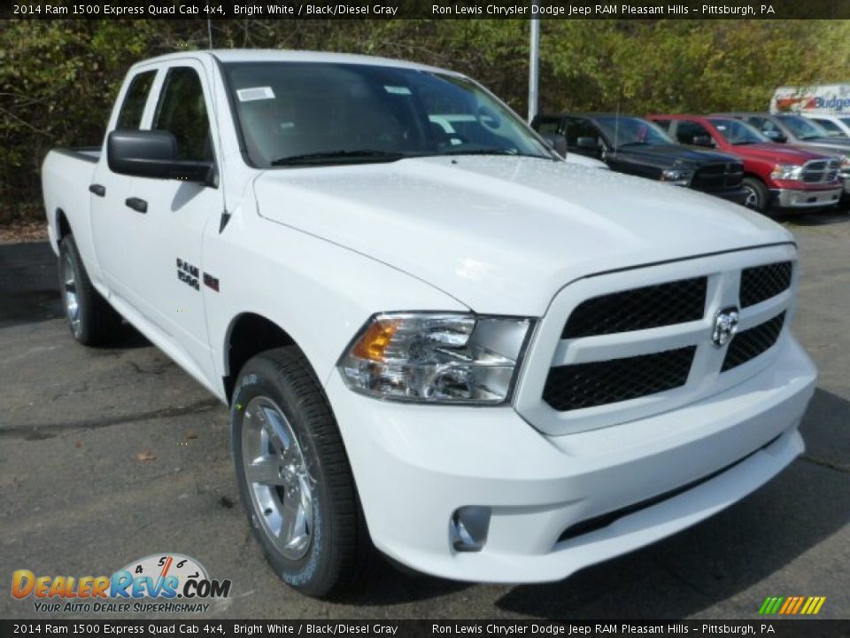 2014 Ram 1500 Express Quad Cab 4x4 Bright White / Black/Diesel Gray Photo #9