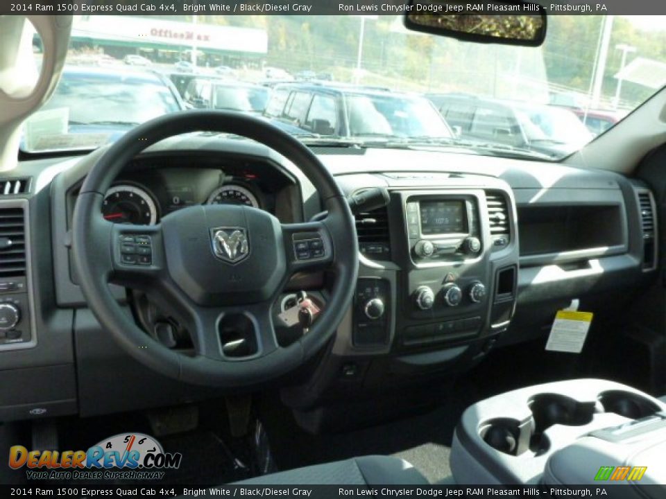 2014 Ram 1500 Express Quad Cab 4x4 Bright White / Black/Diesel Gray Photo #14