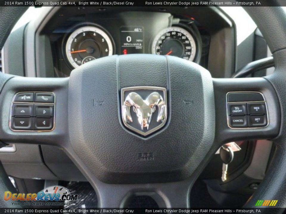 2014 Ram 1500 Express Quad Cab 4x4 Bright White / Black/Diesel Gray Photo #17