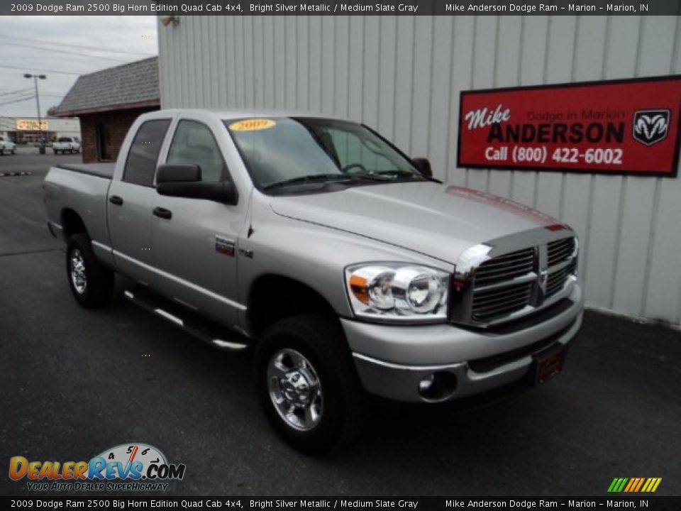 2009 Dodge Ram 2500 Big Horn Edition Quad Cab 4x4 Bright Silver Metallic / Medium Slate Gray Photo #1
