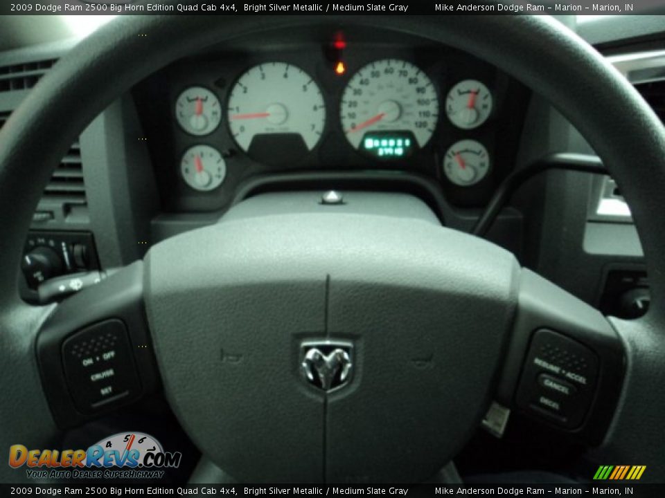 2009 Dodge Ram 2500 Big Horn Edition Quad Cab 4x4 Bright Silver Metallic / Medium Slate Gray Photo #7