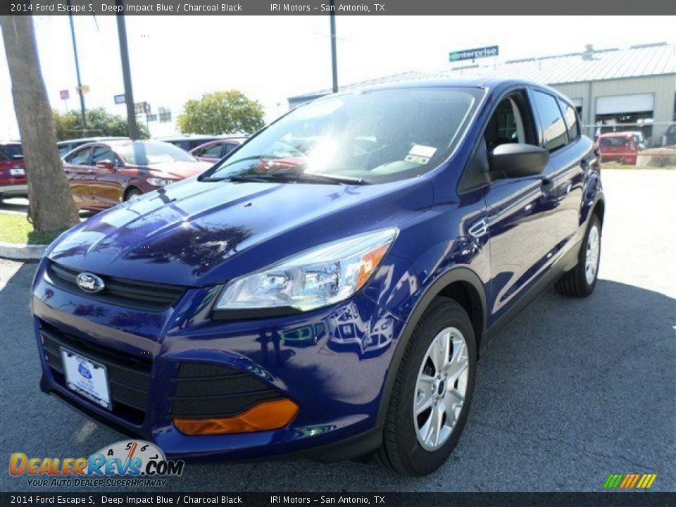 2014 Ford Escape S Deep Impact Blue / Charcoal Black Photo #1