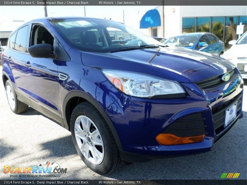 2014 Ford Escape S Deep Impact Blue / Charcoal Black Photo #7