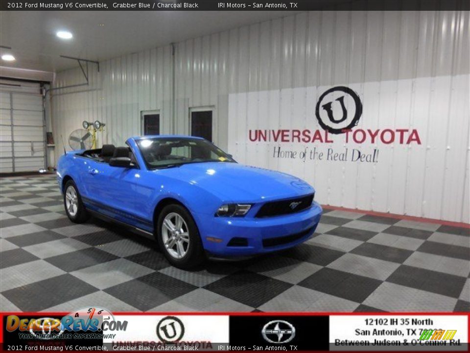 2012 Ford Mustang V6 Convertible Grabber Blue / Charcoal Black Photo #1