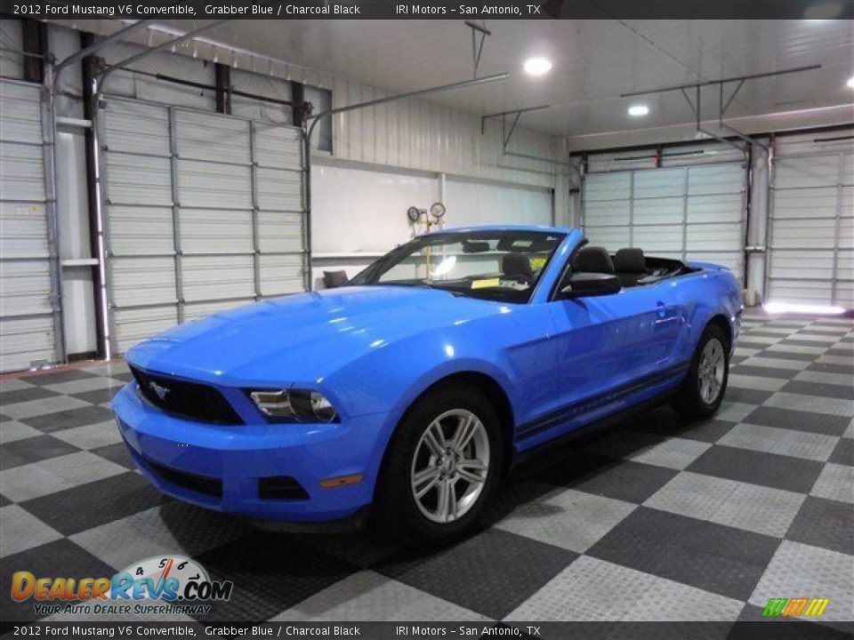 2012 Ford Mustang V6 Convertible Grabber Blue / Charcoal Black Photo #3