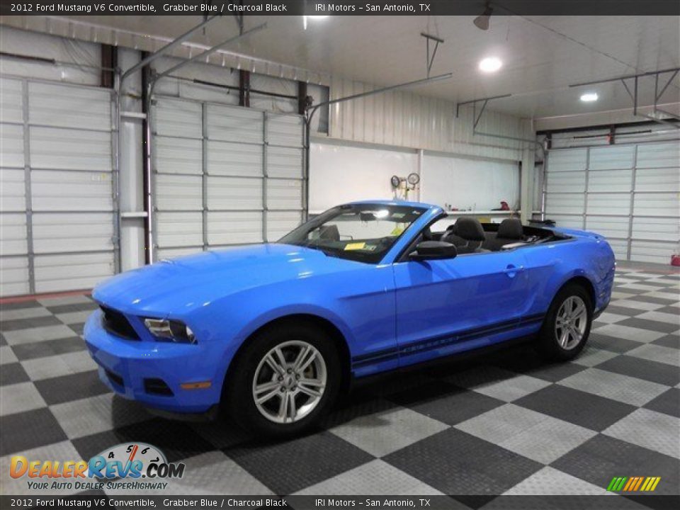 2012 Ford Mustang V6 Convertible Grabber Blue / Charcoal Black Photo #4