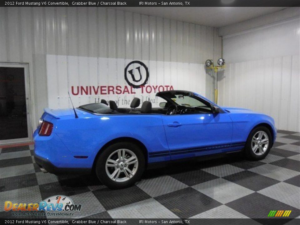 2012 Ford Mustang V6 Convertible Grabber Blue / Charcoal Black Photo #7