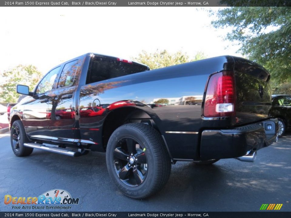 2014 Ram 1500 Express Quad Cab Black / Black/Diesel Gray Photo #2