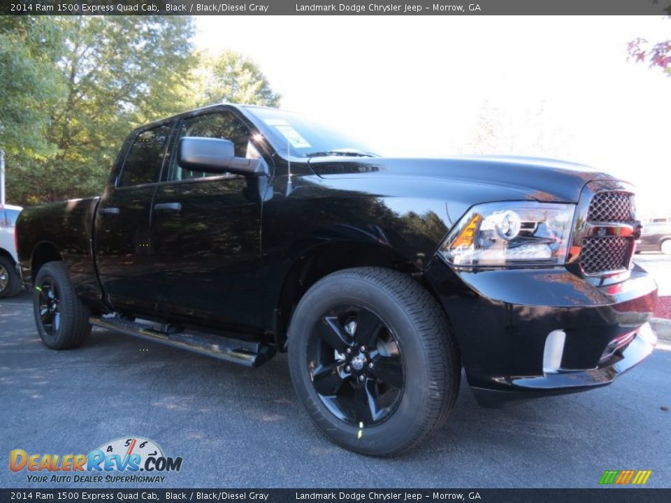 2014 Ram 1500 Express Quad Cab Black / Black/Diesel Gray Photo #4