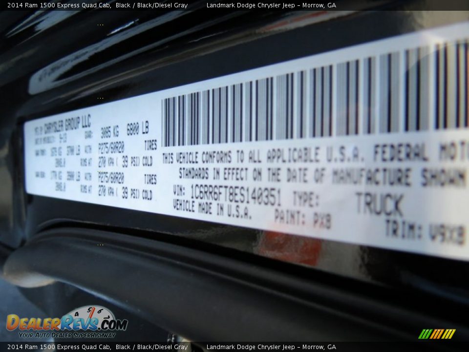 2014 Ram 1500 Express Quad Cab Black / Black/Diesel Gray Photo #10