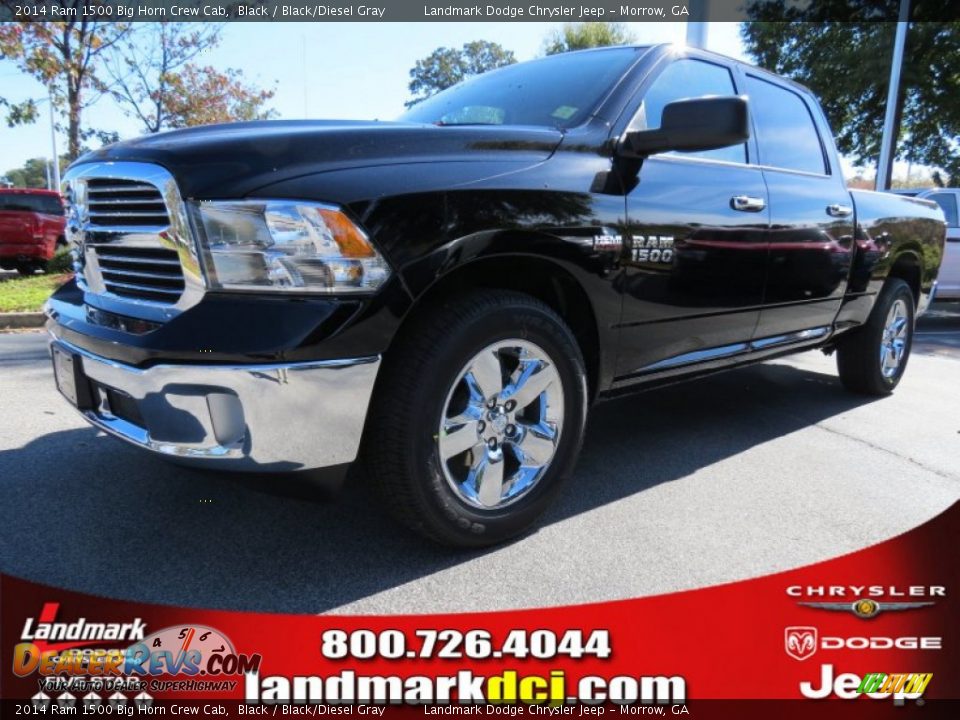 2014 Ram 1500 Big Horn Crew Cab Black / Black/Diesel Gray Photo #1