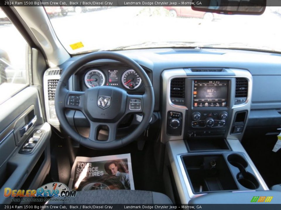 2014 Ram 1500 Big Horn Crew Cab Black / Black/Diesel Gray Photo #9